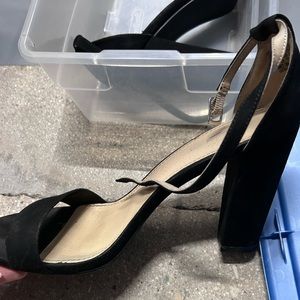 Black heel worn over good condition